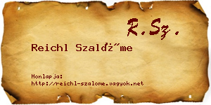 Reichl Szalóme névjegykártya